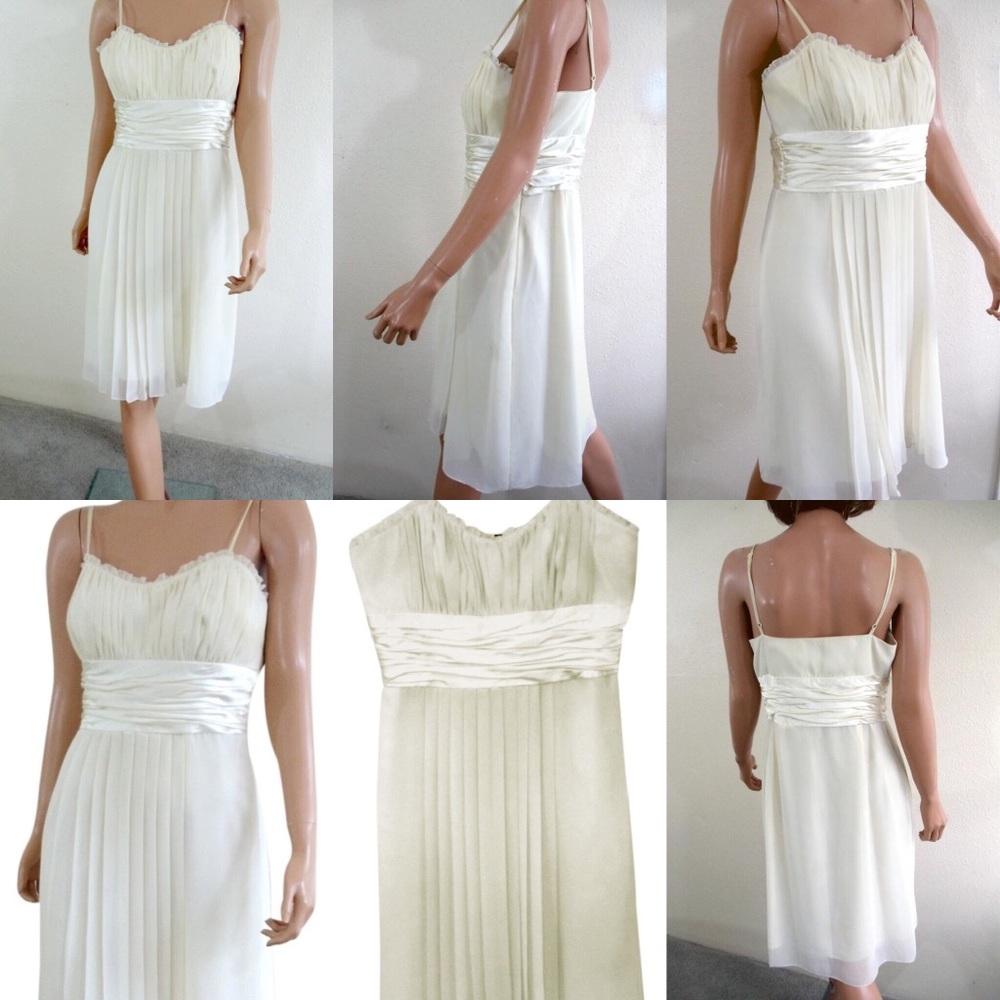 Bridal Democracy Cream White Pleat Cocktail Dress - Picture 4 of 8